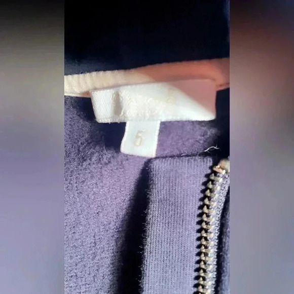 Authentic Chloe girls designer full zip navy pink stripes long  sleeve hoodie 5 - Picture 4 of 6